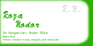 roza modor business card