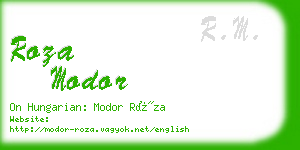 roza modor business card